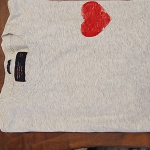 Abercrombie PRIDE grey heart sequins Tshirt rainbow heart XXL